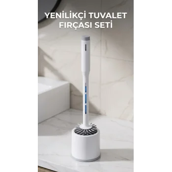 Silikon Deterjan Hazneli Esnek Tuvalet Fırçası - Banyo Temizliği İçin