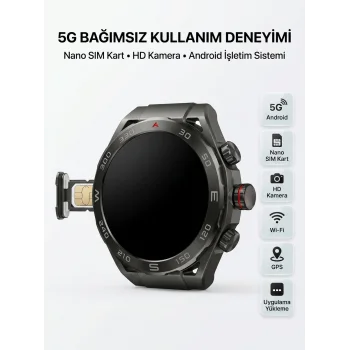 SIM Kartlı 5G Android Akıllı Saat HD Kamera Wi-Fi GPS Uygulama Yükleyebilen