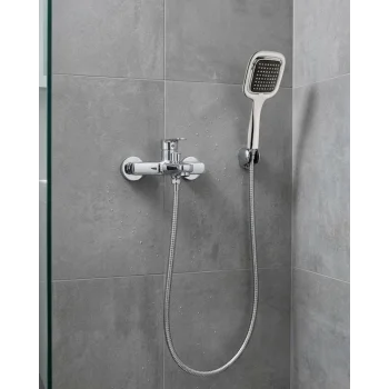 Siyah Duş Seti El Duşu Başlığı Spiral Hortum Dayanıklı Banyo Duş Aksesuarı