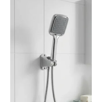 Siyah Duş Seti El Duşu Başlığı Spiral Hortum ve Duvar Askısı Banyo Duş Seti