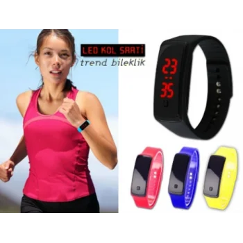 Siyah Ekranlı Led Kol Saati (Kırmızı)