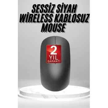 Siyah Kablosuz Mouse Wireless Mouse Minimal Tasarım