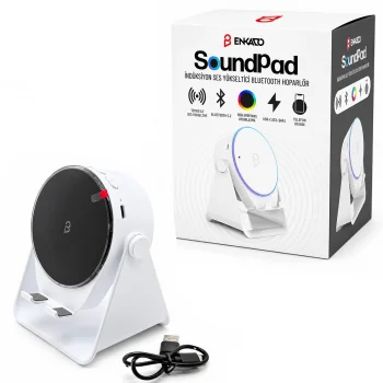 SOUNDPAD 5IN1 - 5W - 2000mAh TEMAS İLE SES YÜKSELTME - TELEFON STAND - USB-C ŞARJ BEYAZ İNDİKSİYON SES YÜKSELTİCİ BLUETOOTH HOPARLÖR SPEAKER EKD-S11 (5047)