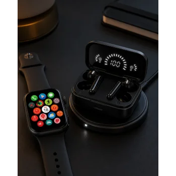 Spor ve Günlük Kullanıma Uygun Akıllı Saat ve Bluetooth Kulaklık Seti Yüksek Performans