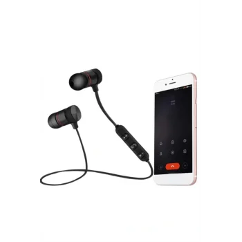 Sports Mıknatıslı Siyah Bluetooth Kulaklık Kablolu Uzun Pil Ömrü