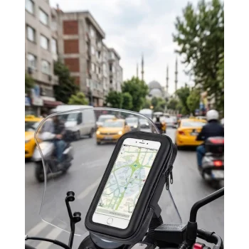 Su Geçirmez Motosiklet Telefon Tutucu Evrensel Gidon Montaj Navigasyon Standı