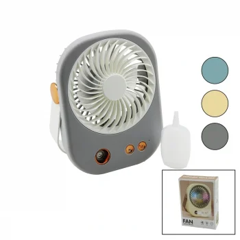 SU SPREYLİ USB MİNİ FAN 15.5X12CM MASA ÜSTÜ USB ŞARJLI 2İN1 KULP=TAŞIMA - DURUŞ 3 KADEME HIZ BJJ-566 (5047)