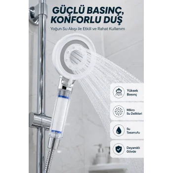 Su Tasarruflu Filtreli Duş Başlığı Yüksek Basınçlı Modern Duş Başlığı