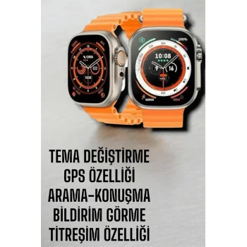 Suya ve Toza Dayanıklı 45 MM Akıllı Saat Bildirim ve Cevapsız Çağrı Görüntüleme