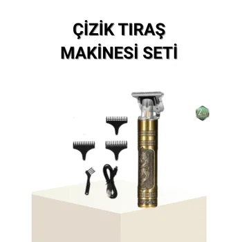 T lı Profesyonel Çizik Tıraş Makinesi Seti – 120 Dakika Kullanım, Şarjlı & Kablolu