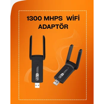 Tak-Çalıştır Özellikli Çift Bant WiFi Adaptör – 1200 Mbps