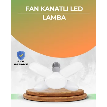Tasarruflu Pervane LED Ampül 4 Kollu 60 Watt Geniş Alan Aydınlatma