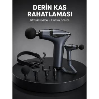 Taşınabilir 3in1 Masaj Aleti Şarjlı Titreşimli Esneme Bantlı Yeni Nesil