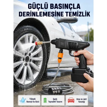 Taşınabilir Akülü Araba Yıkama Makinesi 1.7 MPa Basınçlı ve Ergonomik Tasarımlı