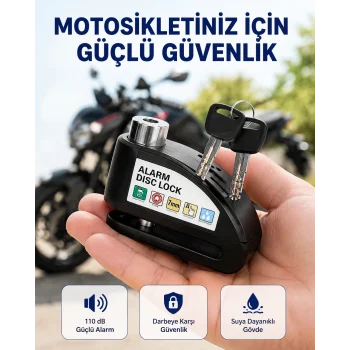 Taşınabilir Alarm Disk Kilidi Motosiklet Scooter Bisiklet Güvenlik Yeni Nesil