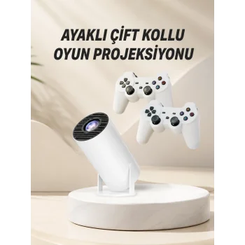 Taşınabilir Android Projeksiyon Ayaklı Çift Kollu 4K Çözünürlüklü Sinema Projeksiyonu