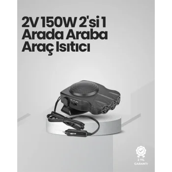Taşınabilir Araç Isıtıcı ve Fan | 3ü 1 Arada Fonksiyon, Hava Temizleme, Yaz-Kış Kullanım