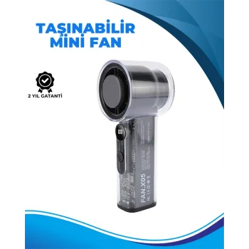 Taşınabilir El Fanı  100 Seviyeli Rüzgar Hızı Ayarı  Sessiz Çalışma - Dijital Ekranlı