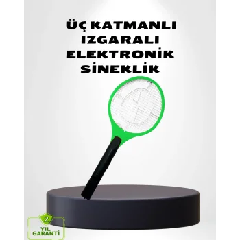 Taşınabilir Elektronik Sineklik – Üç Katmanlı Güvenli Izgara ve Kimyasız Koruma