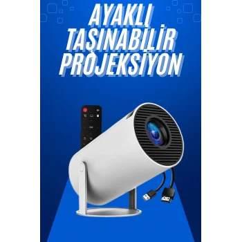 Taşınabilir Projeksiyon Ayaklı Projektör Android Uyumlu HDMI Girişli