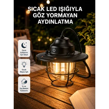 Taşınabilir Retro Çam Konisi Kamp Lambası Gece Işığı Su Geçirmez