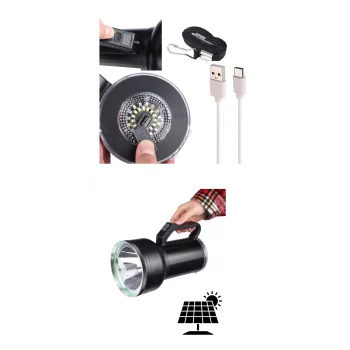 Taşınabilir Solar Şarjlı LED Fener Powerbank Özellikli Kamp ve Acil Durum İçin Süper Parlak Işık