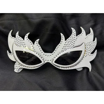 Taşlı Göz Kamaştıran Gecenin Yıldızı Beyaz Parti Alev Gözlük