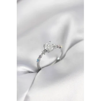 Tek Taş Model Zirkon Taşlı Gümüş Renk Kadın Yüzük