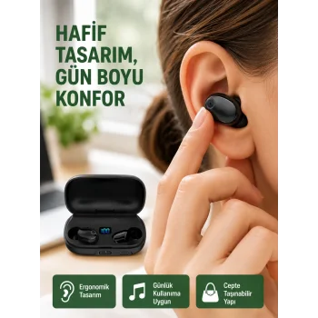 Telefon Şarj Destekli 1800 mAh A10s TWS Kablosuz Kulak İçi Kulaklık Yeni Nesil