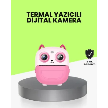 Termal Baskı Özellikli Çocuk Kamerası 1080P Video Destekli