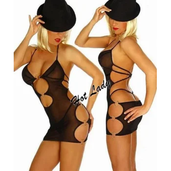 Terry Pau TSec031040 Yanları Metalli Transparan Gecelik