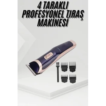 Tıraş Makinesi 4 Başlıklı Paslanmaz Çelik lı Tüm Saç Tiplerine Uygun