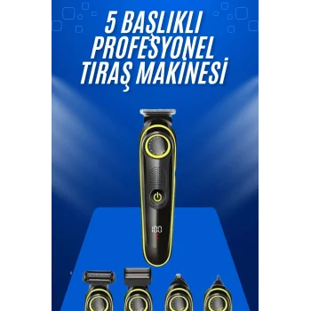 Tıraş Makinesi Şarjlı 5 Başlıklı Burun ve Kulak Temizleme