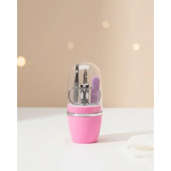 Tırnak Bakım Manikür Pedikür Seti 4 Parça Pembe Minimal ve Dayanıklı