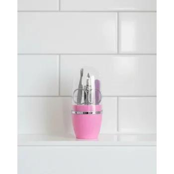 Tırnak Bakım Manikür Pedikür Seti 4 Parça Pembe Pratik Günlük Kullanım