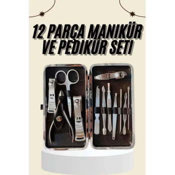Tırnak Bakımı Tırnak Makası Profesyonel 12 Parça El Ayak Manikür Pedikür Seti
