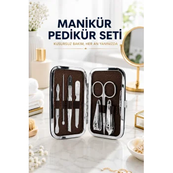 Tırnak Temizliği, Tırnak Batığı ve Düzenli Bakım İçin 7 Parça Çelik Set