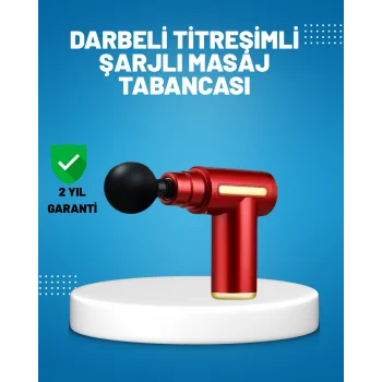 Titreşimli Masaj Tabancası 4 Başlıklı 6 Hız Ayarlı Kas Rahatlatıcı