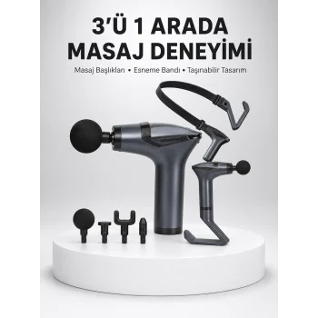 Titreşimli Şarjlı Masaj Aleti 3in1 Fonksiyonel Çok Amaçlı Model Yeni Nesil