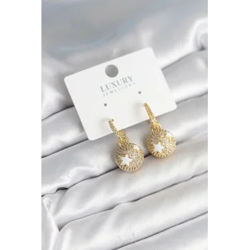 Top Yıldız Model Zirkon Taşlı Kadın Küpe