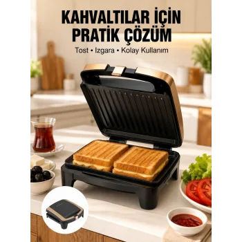 Tost Makinesi Yapışmaz Plaka 1500 Watt Güçlü Performans Yeni Nesil