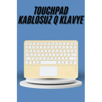 Touchpad Tüm Cihazlara Uyumlu Bluetooth Klavye Touchpad Slim Kablosuz Wifi Q Klavye