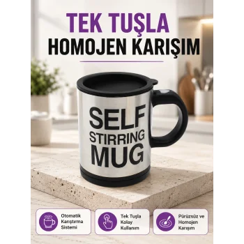 Toz İçecekler İçin Hızlı Karıştırma Özellikli Termos Kupa