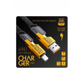 Tüm Telefonlara Uyumlu Cl24 Süper Hızlı 4 In 1 Sarj Kablosu