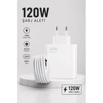 Turbo Hızlı Şarj Destekli 120W USB-C Şarj Seti