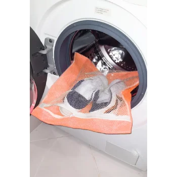 Turuncu - Fermuarlı - Hassas Çamaşır Terlik  Ayakkabı Yı Filesi Büyük Boy