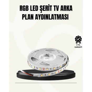 TV Arkası LED Şerit Işık Otomatik Açma Kapama Özellikli 2mt