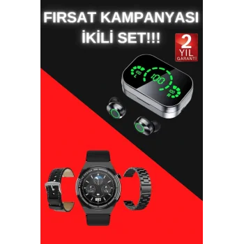 TWS Bluetooth Kulaklık ve Akıllı Saat Uyku Takibi Nabız Ölçer Uzun Pil Ömrü