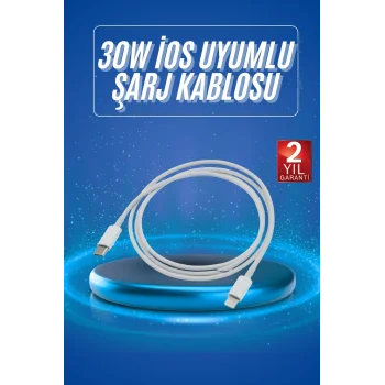 Type-C Ligtning 30W İOS Şarj Kablosu Hızlı Şarj Kablosu