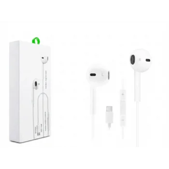 Type-C Mikrofonlu Kablolu Kulaklık - Ses Kontrol Tuşlu Beyaz (Tüm Type-C Cihazlarla Uyumlu)